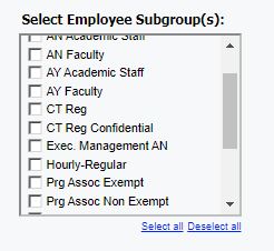 Select employee subgroup