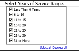 select years service