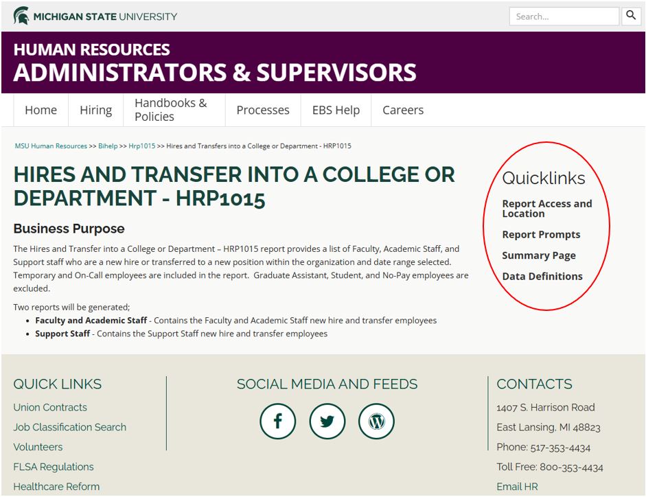 Report Details page