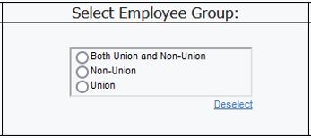 screenshot of select Employee Group prompt