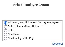 screenshot of select Employee Group Prompt
