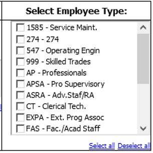 HRP1190 Employee Type prompt