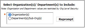 Organization/Department prompt