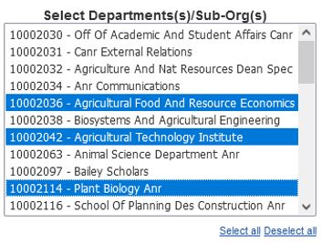 HRP1197 Dept selection prompt