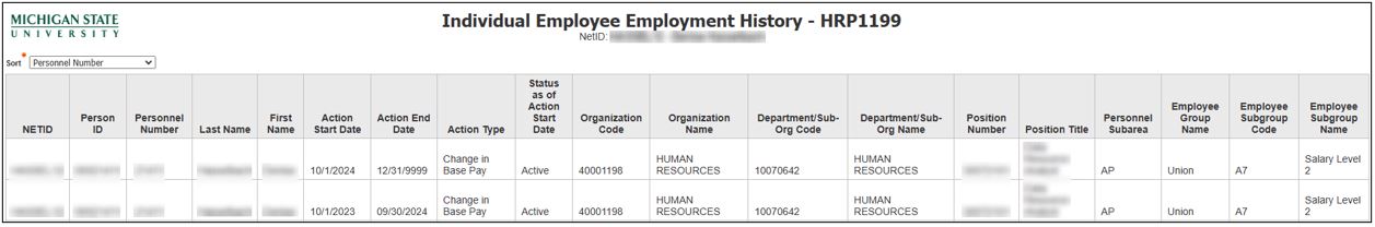 HRP1199 Detail report