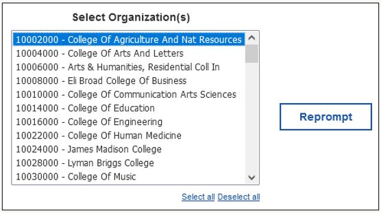 HRP1220 Organization Prompt