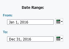 screenshot of select Date Range Prompt