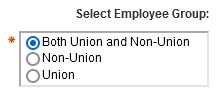 screenshot of Select Employee Group Prompt