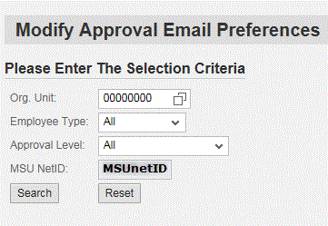 modify email preferences