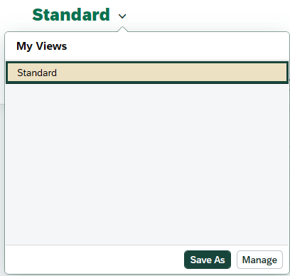 Screenshot of Select Views dropdown