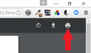 Print icon on Google Chrome