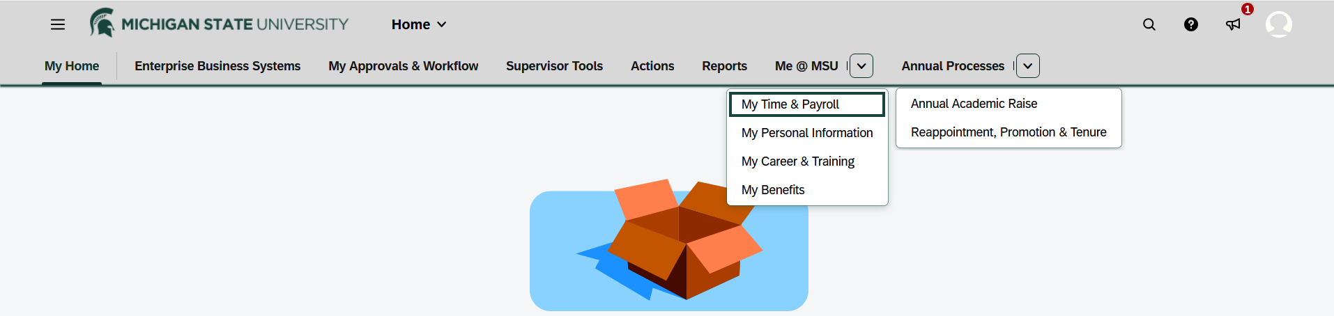 The EBS Portal now has a condensed, two-level, navigation!