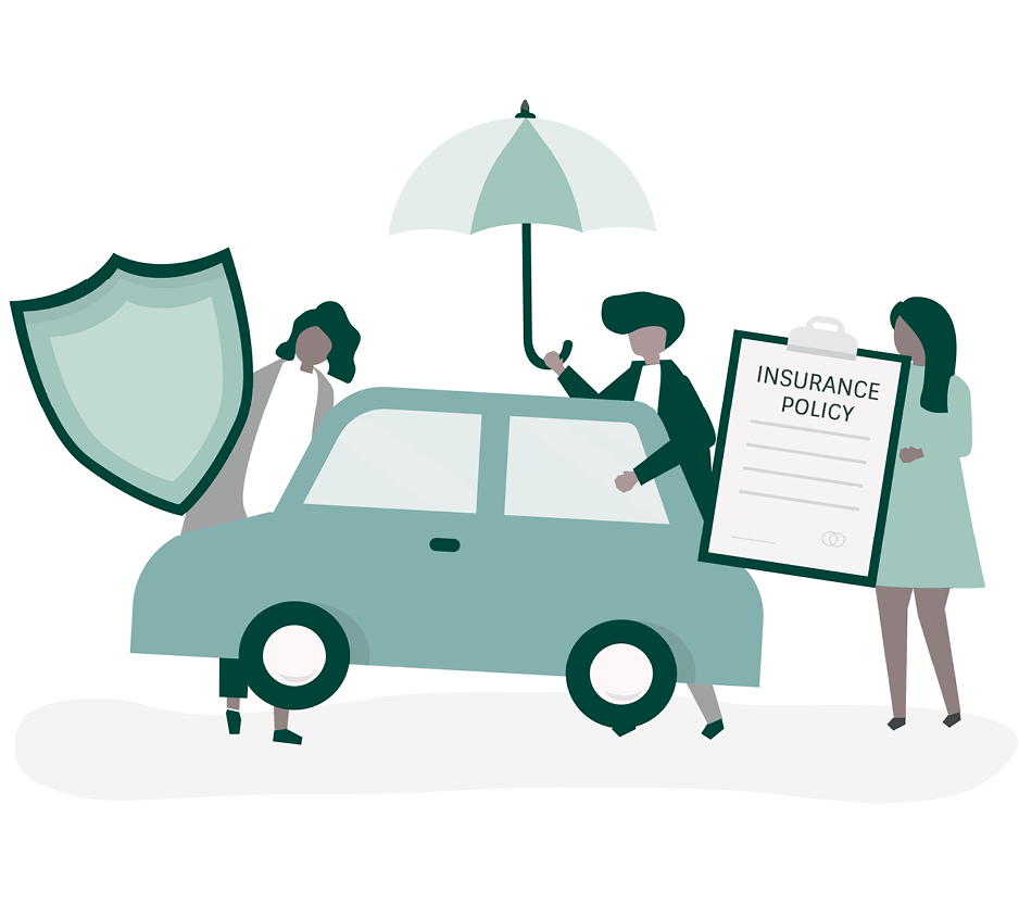 graphic with a car and the text auto insurance