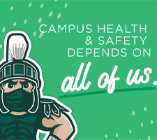 Illustration of Sparty wearing a mask