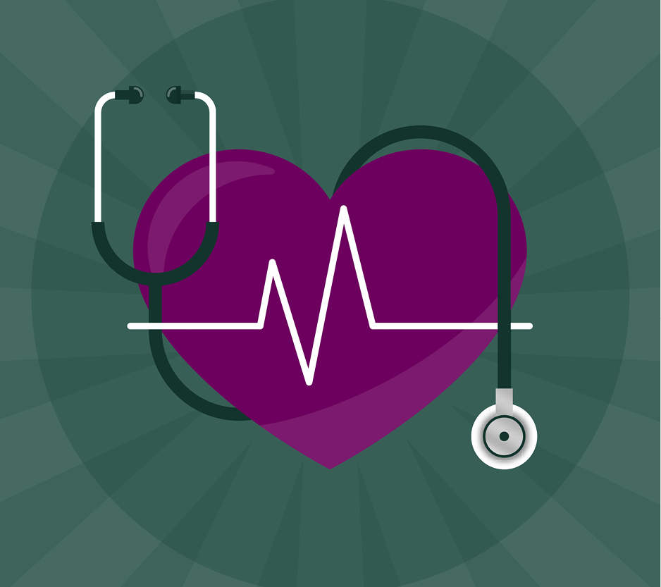 graphic of a heart with a stethescope around it.
