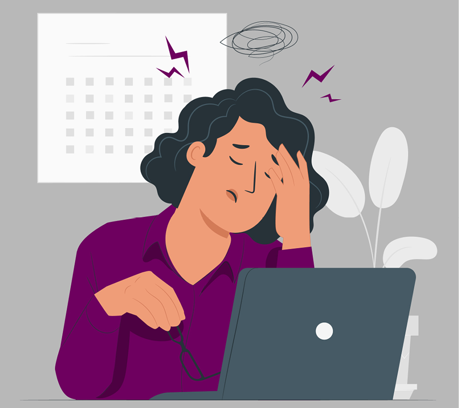 graphic image of a woman working