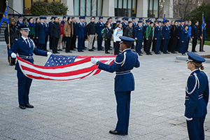 Hannah flag ceremony