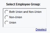 screenshot of Select Employee Group prompt