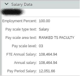 Screenshot of the Salary Data Tile